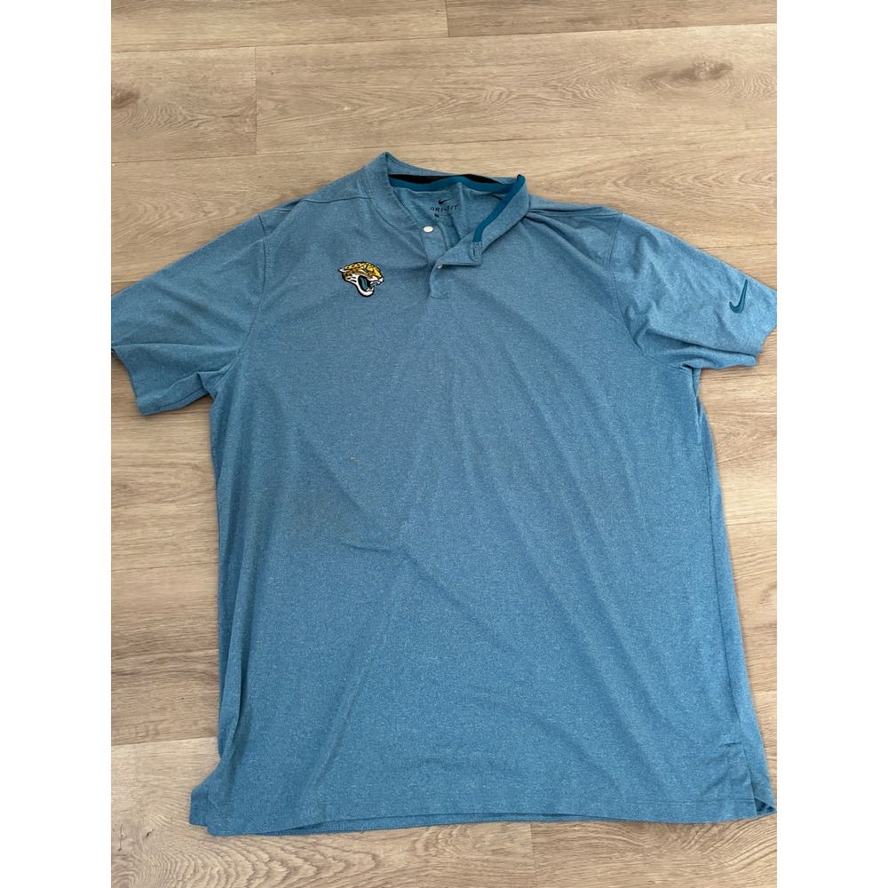 Nike Dri-FIT Jacksonville Jaguars Polo Shirt Mens Large Blue Heathered NFL